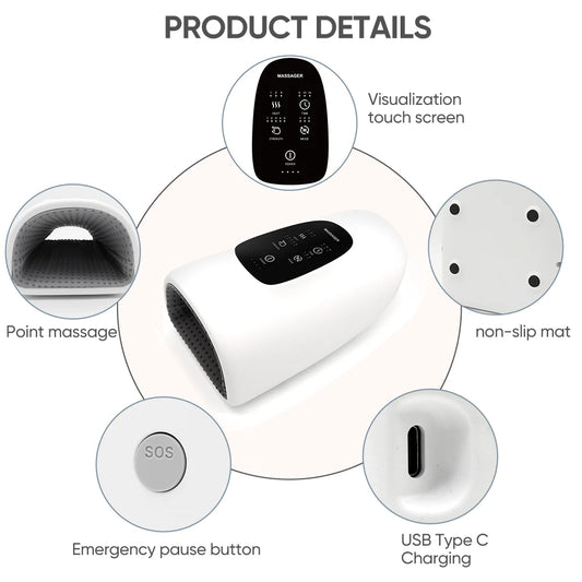 PCHeating Electric Therapy Vibrating Acupressure Wearable Palm Hand And Wri