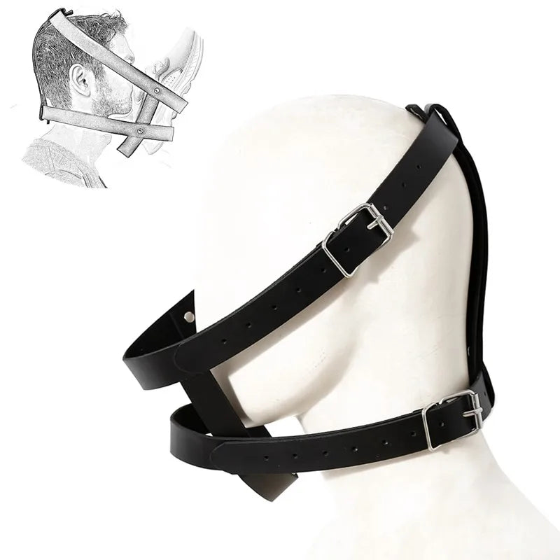 Head Bondage Leather Harness Hood Adult Games Slave Smell Smelly Shoes Restraints Fetish Hood BDSM Flirting Sex Toys  Couples