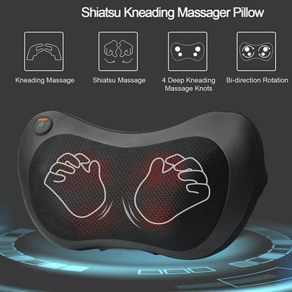 PC Head Massager Car Home Cervical Shiatsu Massage Neck Back Waist Body Ele