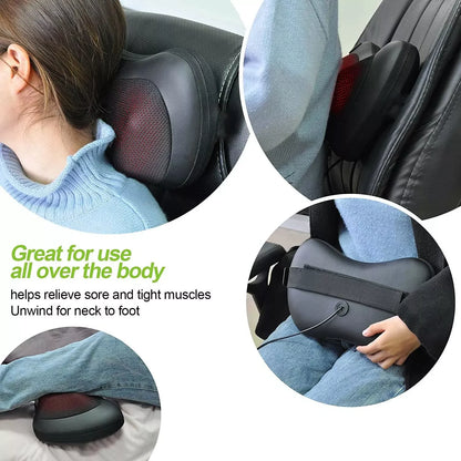 PC Head Massager Car Home Cervical Shiatsu Massage Neck Back Waist Body Ele