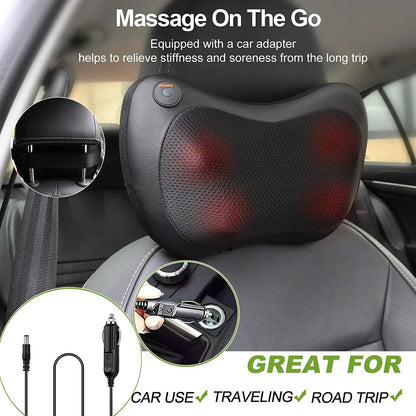 PC Head Massager Car Home Cervical Shiatsu Massage Neck Back Waist Body Ele