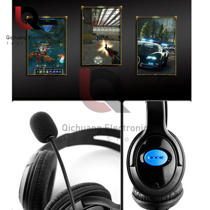 PCHeadphones 3.5mm Wired Gaming Headset Earphones Music For PS4 Play Statio