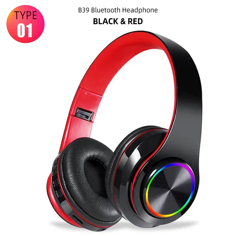 PCHeadsets Gamer Colourful Light Headphones Blutooth Surround Sound Stereo