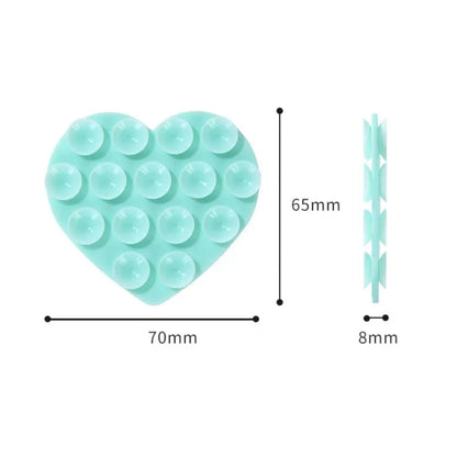 PC Heart-shape Sucker Support Silicone Sucker Strong Adsorption Mobile Phone Fixed Pad Hand-Free Washable Suction Cup Bracket