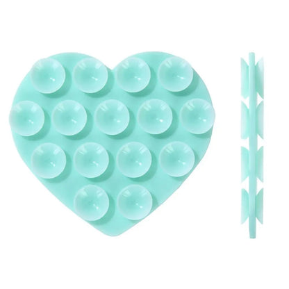 PC Heart-shape Sucker Support Silicone Sucker Strong Adsorption Mobile Phone Fixed Pad Hand-Free Washable Suction Cup Bracket