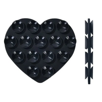 PC Heart-shape Sucker Support Silicone Sucker Strong Adsorption Mobile Phone Fixed Pad Hand-Free Washable Suction Cup Bracket