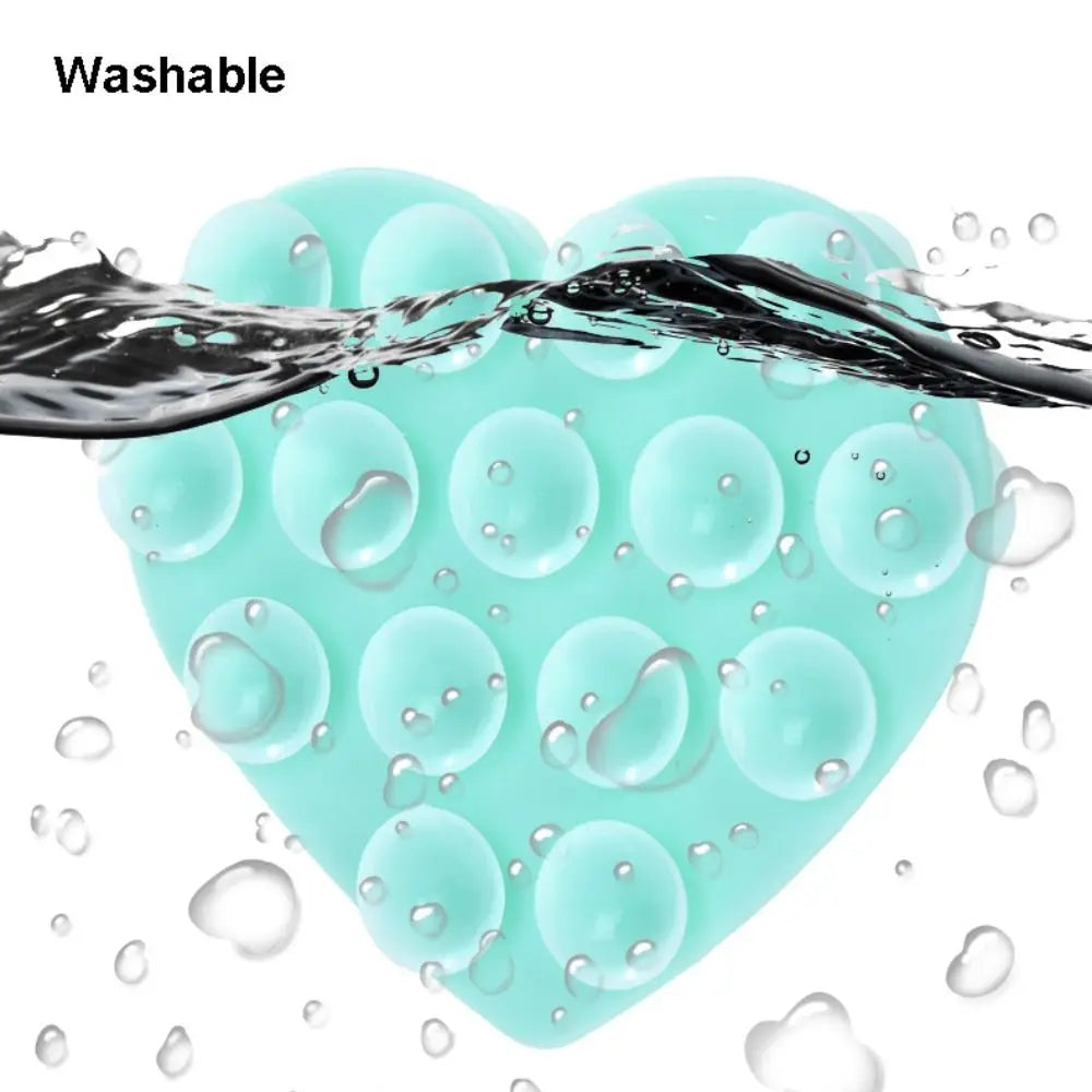 PC Heart-shape Sucker Support Silicone Sucker Strong Adsorption Mobile Phone Fixed Pad Hand-Free Washable Suction Cup Bracket