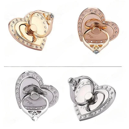 PC Heart-shaped Diamond Mobile Phone Holder  Phone Ring Holder Accessories