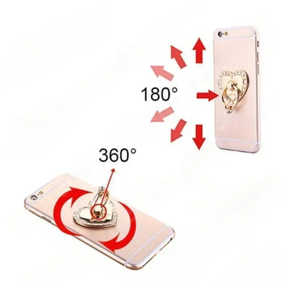 PC Heart-shaped Diamond Mobile Phone Holder  Phone Ring Holder Accessories