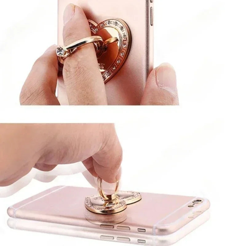 PC Heart-shaped Diamond Mobile Phone Holder  Phone Ring Holder Accessories