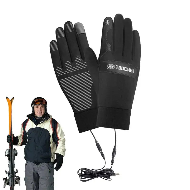 PC Heated Electric Gloves Full Finger Workout Gloves Waterproof Winter Touc