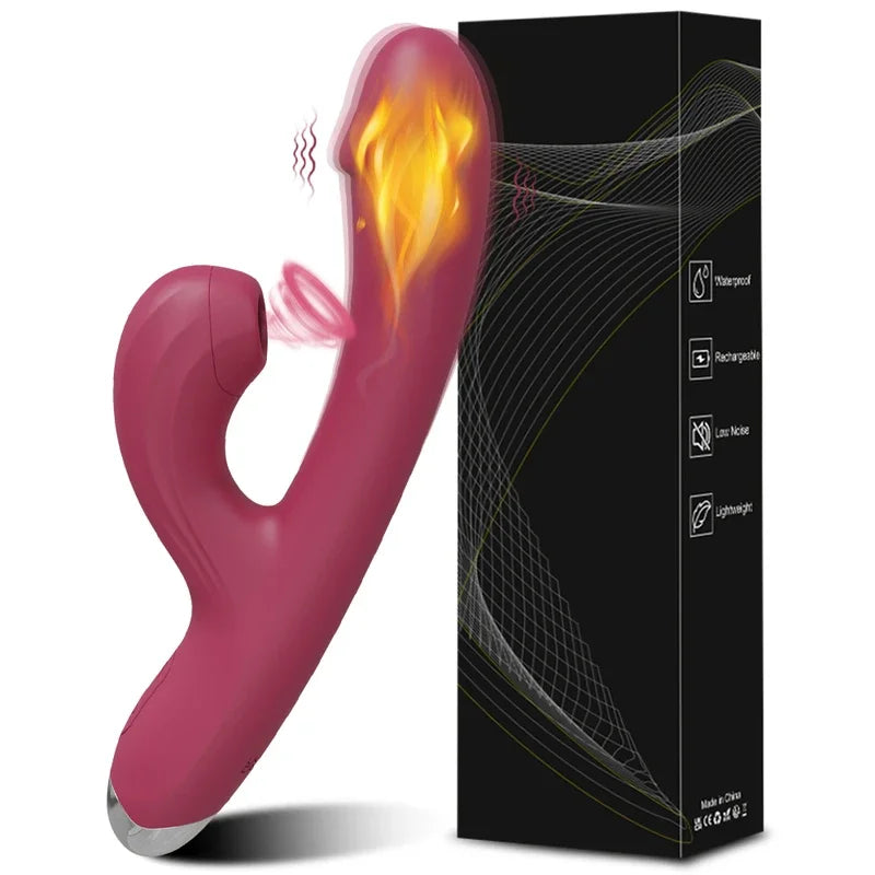 Gtooza_Heating Vibrator  Women Clit Sucker Vacuum Clitoris Stimulator Silicone G-spot Dildo Masturbation Female Sex Toy Adult Goods gtooza.com