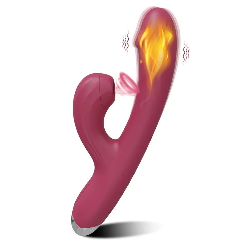 Gtooza_Heating Vibrator  Women Clit Sucker Vacuum Clitoris Stimulator Silicone G-spot Dildo Masturbation Female Sex Toy Adult Goods gtooza.com