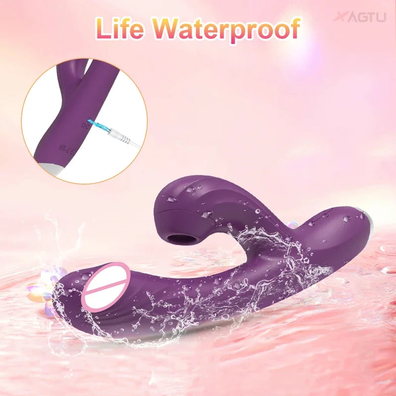 Gtooza_Heating Vibrator  Women Clit Sucker Vacuum Clitoris Stimulator Silicone G-spot Dildo Masturbation Female Sex Toy Adult Goods gtooza.com