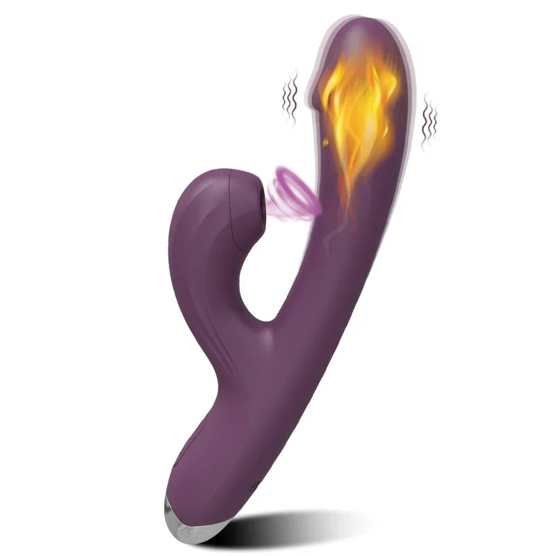 Gtooza_Heating Vibrator  Women Clit Sucker Vacuum Clitoris Stimulator Silicone G-spot Dildo Masturbation Female Sex Toy Adult Goods gtooza.com