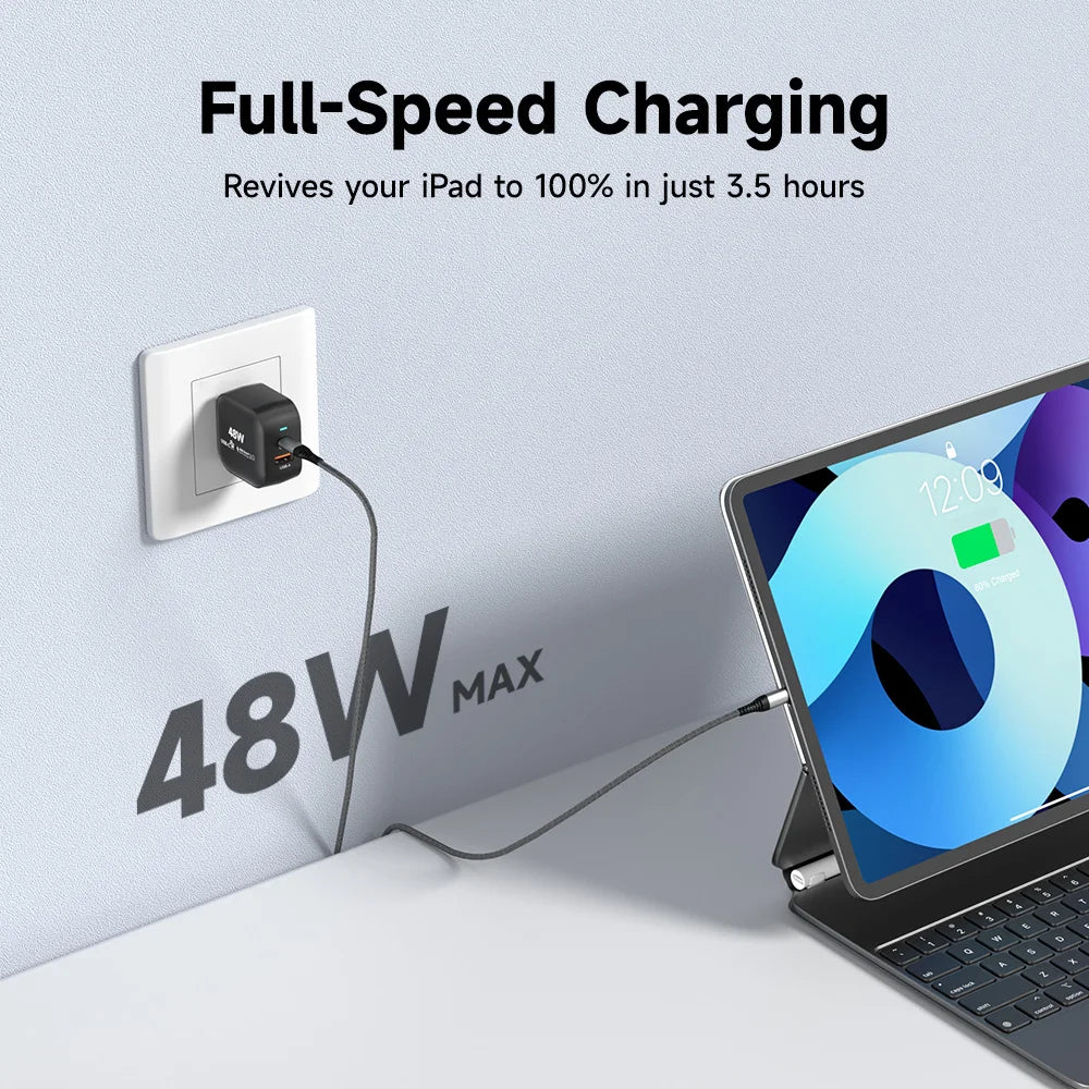 PC Vina High-Permance 48W USB-C Charger Smart 45W Fast Charger 20W Dual Port Wall Adapter iPhone Pro Max Compatible US Socket