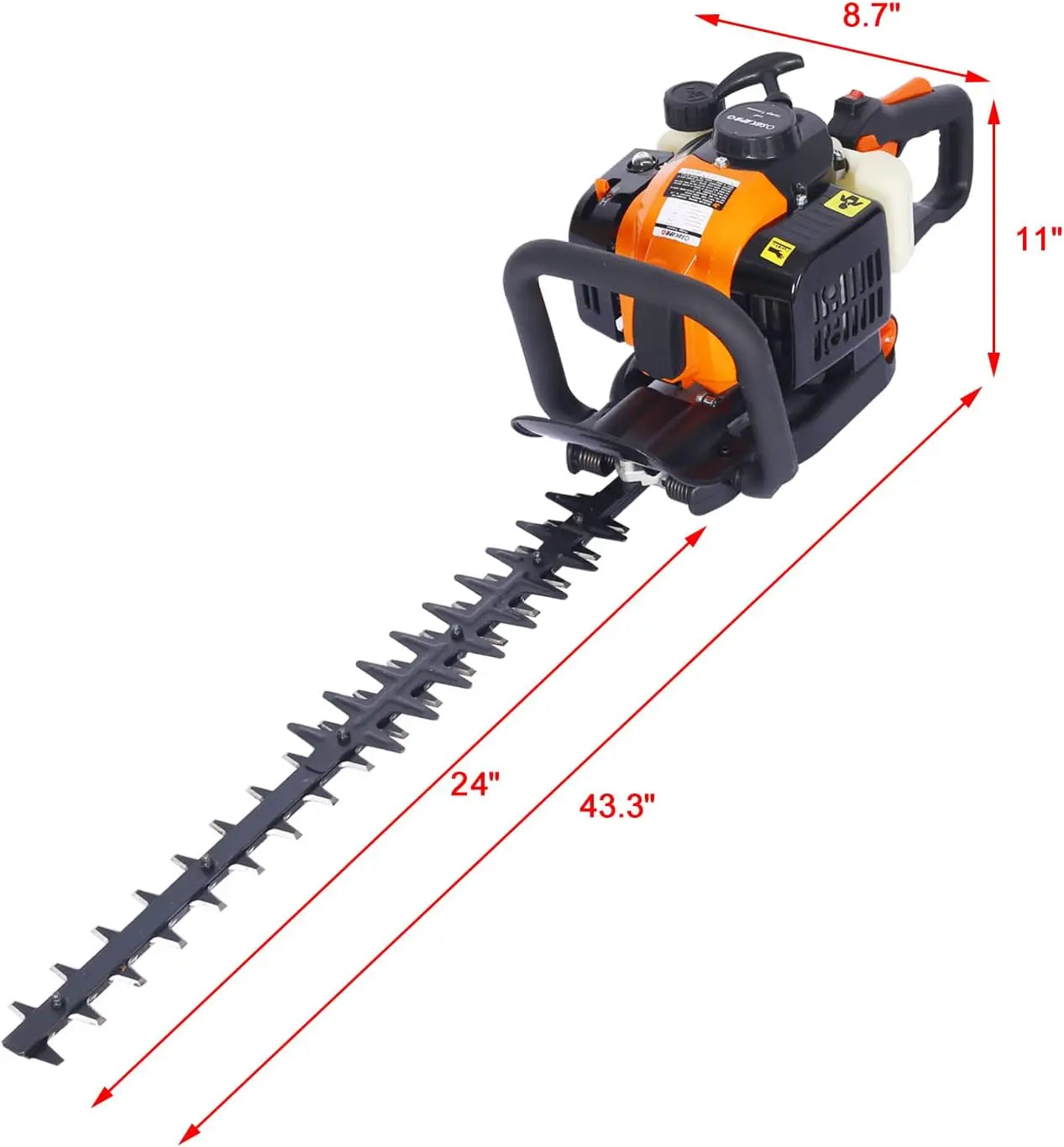 Hedge Trimmer 26CC Gas Powered Hedge Trimming Tool, Double Sided Blade 24" Saw Brush Cutter Garden Lawn Grass Tool