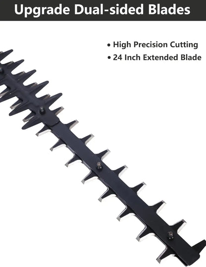 Hedge Trimmer 26CC Gas Powered Hedge Trimming Tool, Double Sided Blade 24" Saw Brush Cutter Garden Lawn Grass Tool