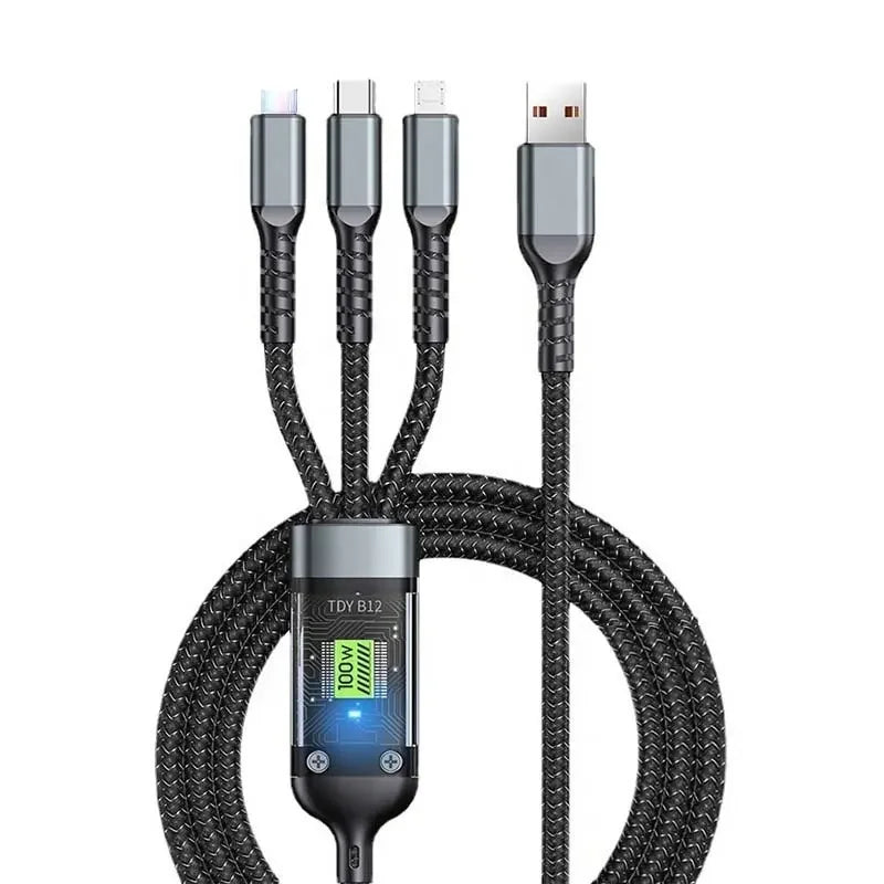 New New Trend 4 In 1 Zinc USB Cable PD 100W Multi-function USB Charging Cab