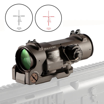 1x-4x Fixed Dual Purpose Rifle Scope Red illuminated Red Dot Sight  Rifle Hunting Shooting Red Dot Sight