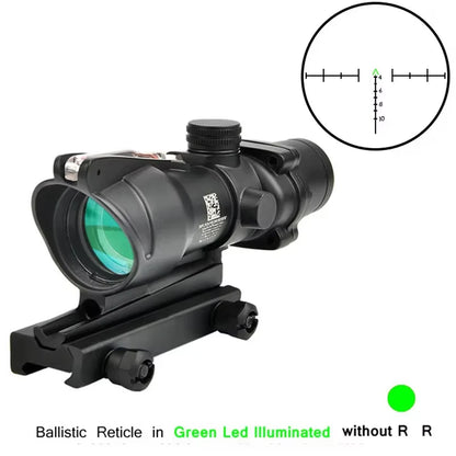 High Quality ACG 4X32 Replica Real Fiber Optics Red Green Dot Illuminated Chevron Glass Etched Reticle Rifle Scope Hunting Sight