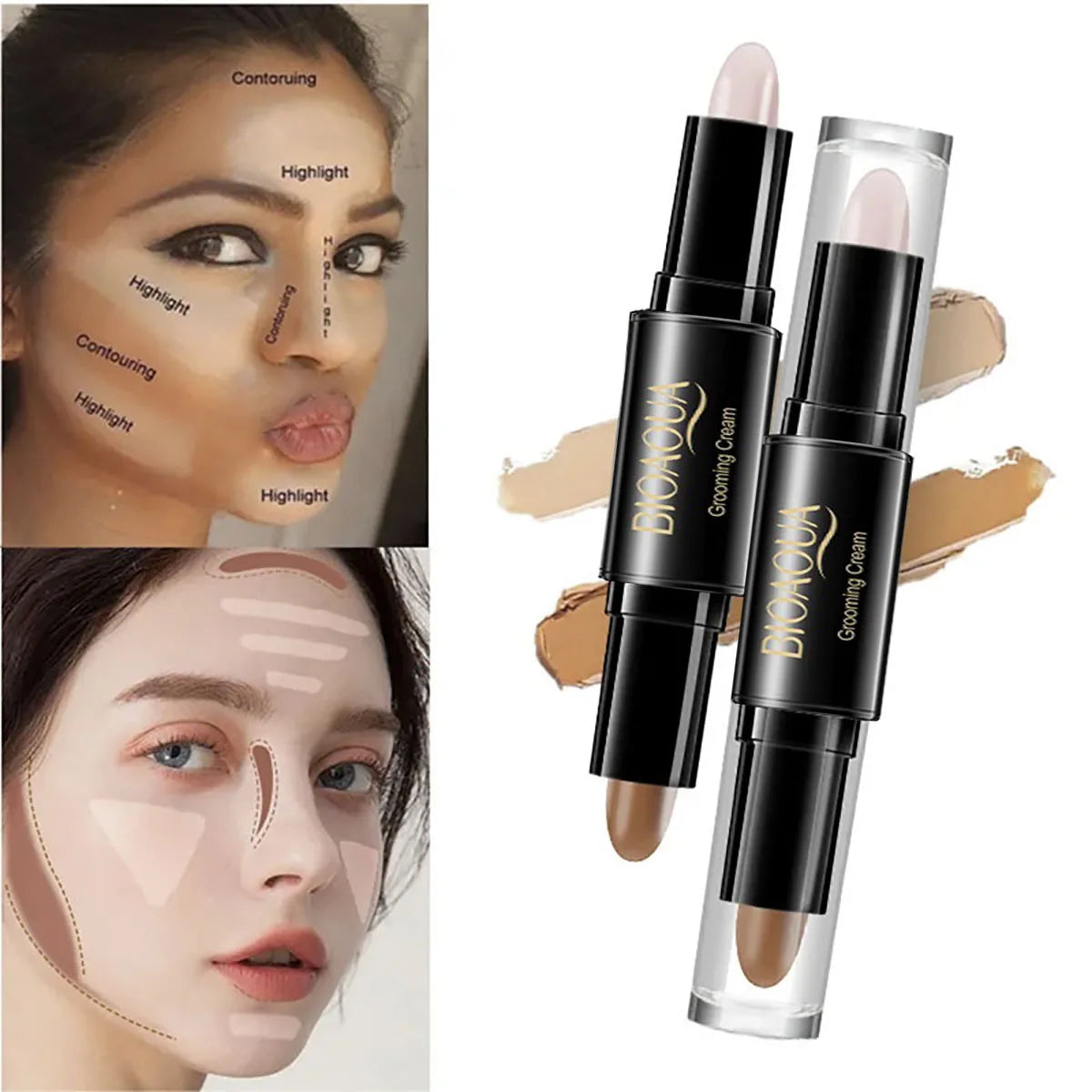 High Quality Professional Makeup Base Foundation Cream  Face Concealer Contouring  Face Bronzer Beauty Women's Cosmetics