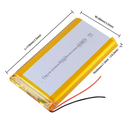 PC High Qulity 3.7V 10000mAh 1260110 Rechargeable Polymer Batteries Lipo Li-Po  Toy Power Bank GPS Laptop Camping Lights Diy