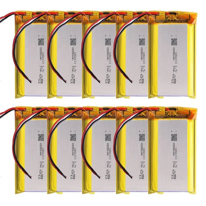 PC High Qulity 3.7V 10000mAh 1260110 Rechargeable Polymer Batteries Lipo Li-Po  Toy Power Bank GPS Laptop Camping Lights Diy