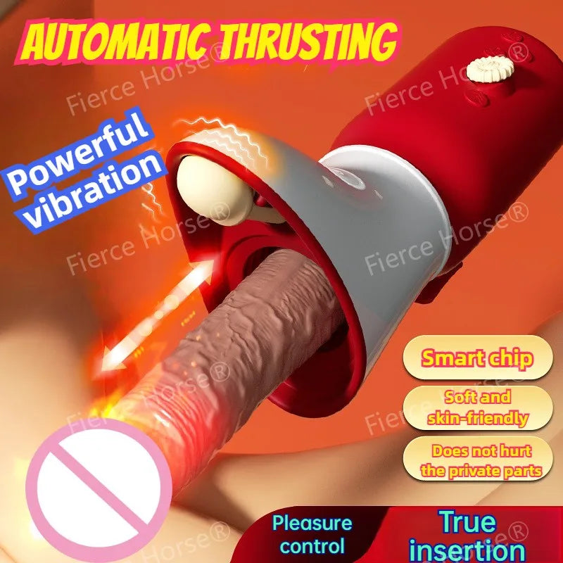 High-end Female Sex Toys Multifunction Automatic Heated Telescopic Vibration Quiet Dildo Vibrator Dick Penetration Anal Dildos gtooza.com