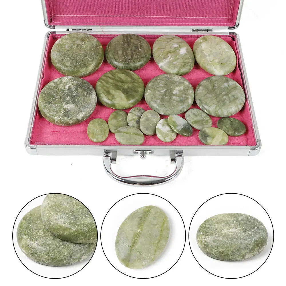 PC Hot Stones Massage Set 16/20/28Pcs Basalt Hot Stones with Heater Box  Ho