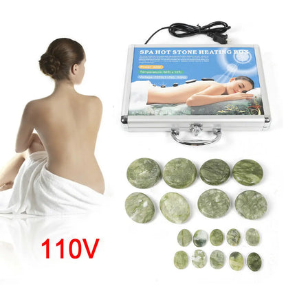 PC Hot Stones Massage Set 16/20/28Pcs Basalt Hot Stones with Heater Box  Ho