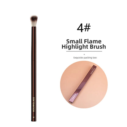 Hourglass Concealer Brush Synthetic Hair Angled Concealer Brush Eye Concealer Blending Brush Brown Metal Handle Makeup Tool