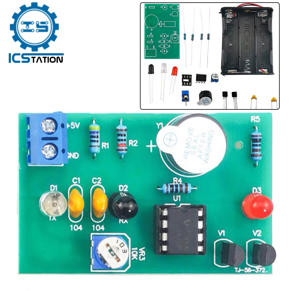 Human Body Sensor Alarm DIY Electronic Kit Soldering Project Practice Suite Infrared Sensor Analog Circuit TJ-56-371