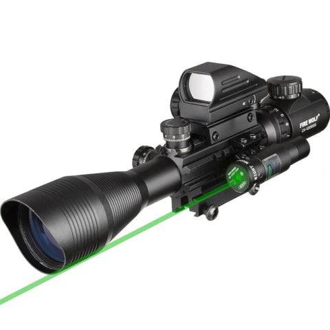 Hunting Airsofts Riflescope 4-12X50 EG 3 in 1 Tactical Air Gun Red Green Dot Laser Sight Scope Holographic Optics Rifle Scope