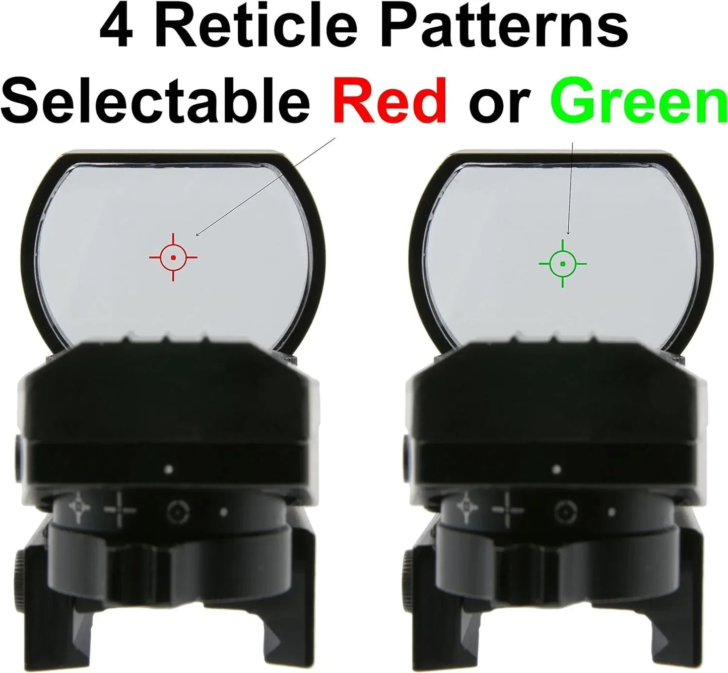 Hunting Reflex Sight Red Green 4 Reticle Holographic Projected Red Dot Sight Tactical Airgun Scope 11/20mm Rail  Rifle Airsof