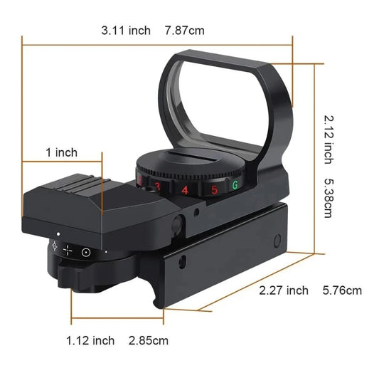 Hunting Reflex Sight Red Green 4 Reticle Holographic Projected Red Dot Sight Tactical Airgun Scope 11/20mm Rail  Rifle Airsof