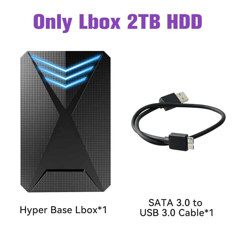 Hyper Base Lbox 2TB Game Hard Drive built-in 4200+ 3D&PC Games For PS4/PS3/PS2/Switch/GameCube/DC/Wii/Wiiu Plug&Play For WIN PC