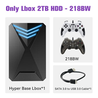 Hyper Base Lbox 2TB Game Hard Drive built-in 4200+ 3D&PC Games For PS4/PS3/PS2/Switch/GameCube/DC/Wii/Wiiu Plug&Play For WIN PC