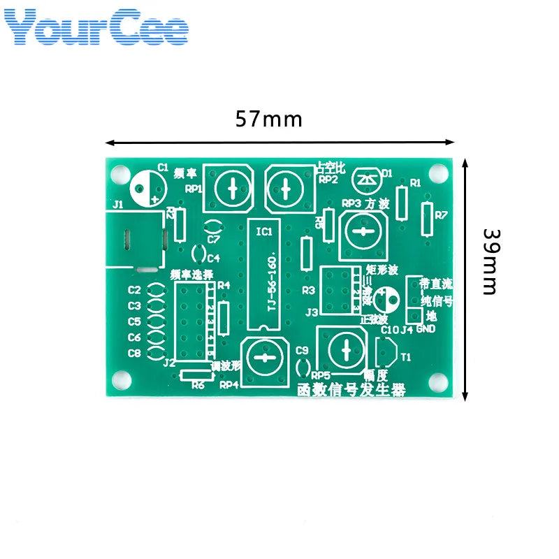 ICL8038 DIY Function Signal Generator Kit Set Multi-channel Waveform Generator Electronic Production Practice 12-24v 50-200KHZ