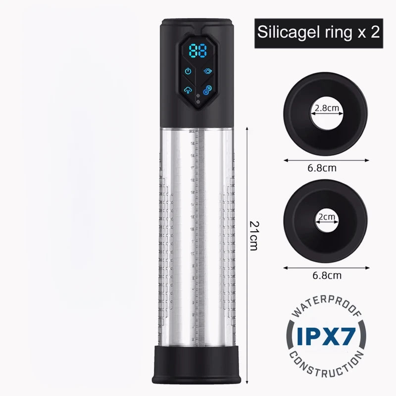 GtoozaIPX7 Waterproof Electric Penis Erection Enlargement Automatic Vacuum Pump 4 Suction Masturbating Sex Toy  Men