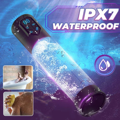 GtoozaIPX7 Waterproof Electric Penis Erection Enlargement Automatic Vacuum Pump 4 Suction Masturbating Sex Toy  Men