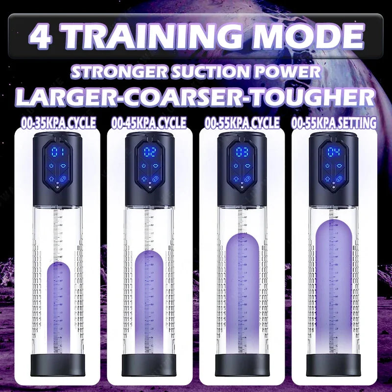 GtoozaIPX7 Waterproof Electric Penis Erection Enlargement Automatic Vacuum Pump 4 Suction Masturbating Sex Toy  Men