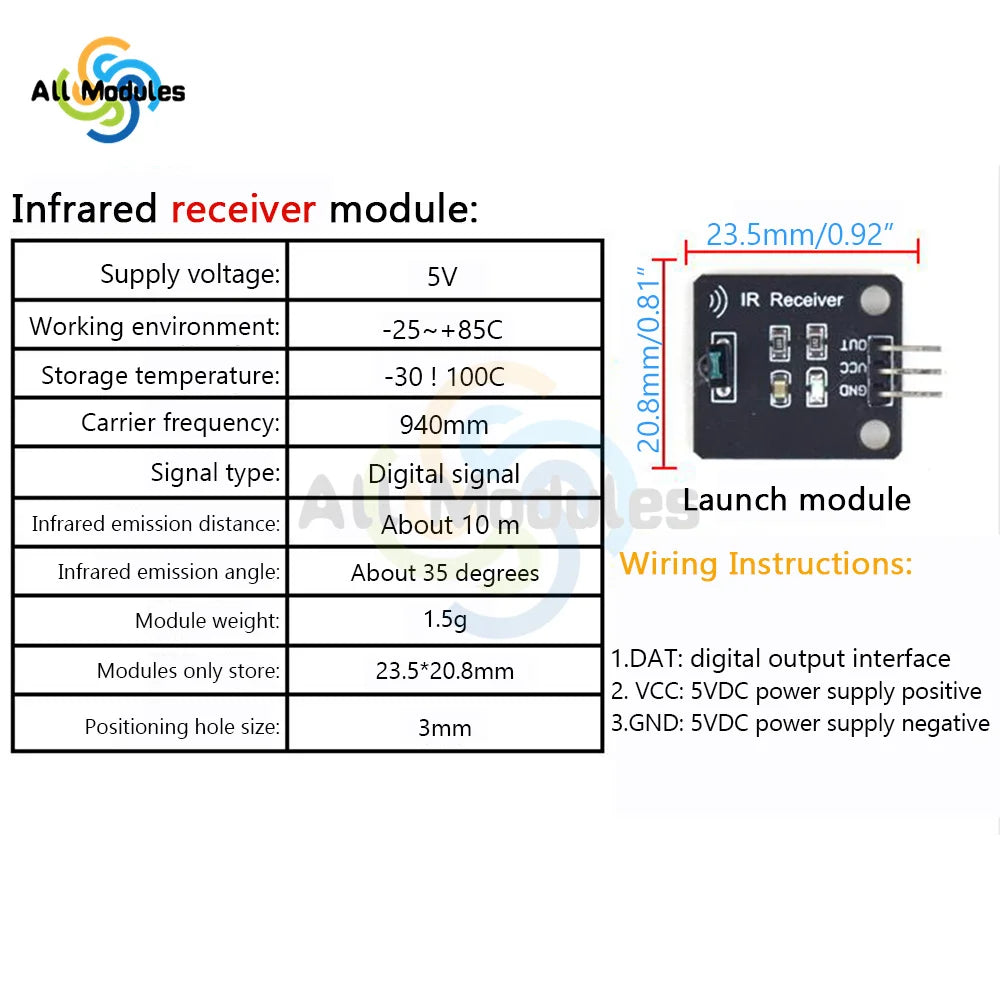 IR Infrared Transmitter Module Ir Digital 38khz Infrared Receiver Sensor Module For Arduino Electronic Building Block