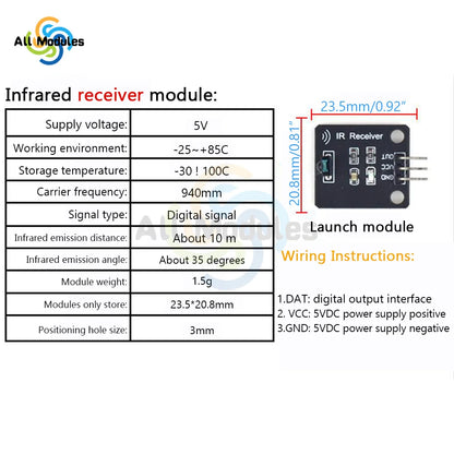 IR Infrared Transmitter Module Ir Digital 38khz Infrared Receiver Sensor Module For Arduino Electronic Building Block