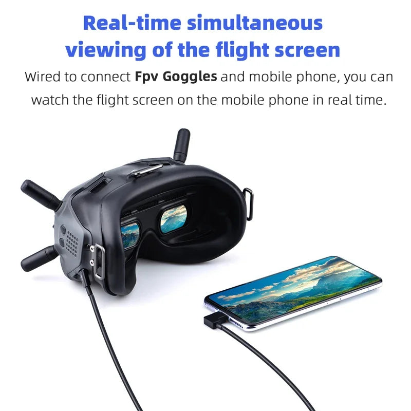 Image Transmission Date Cable  DJI Avata 2/Avata Goggles 3/2 /FPV Goggles V2 Phone/Tablet Adapter 1M Line Drone Accessories