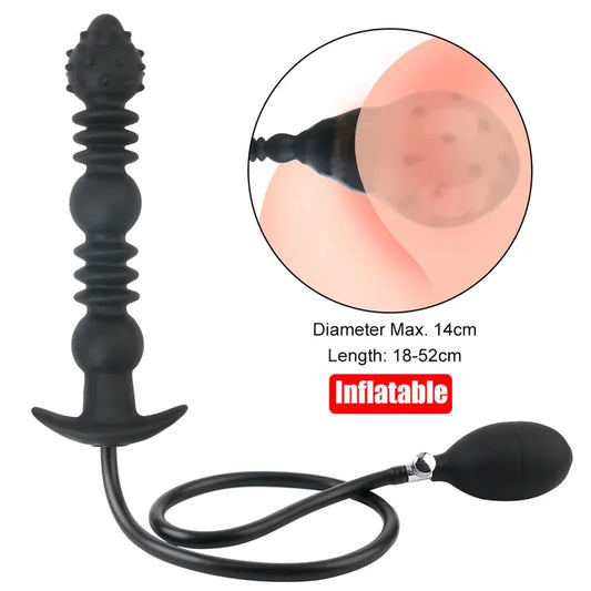 GtoozaInflatable 14cm Anal Beads  Women Vaginal Dilator Men Butt Plug Expander 18-52cm Big Dildos Female Masturbator Sex Toys Adult