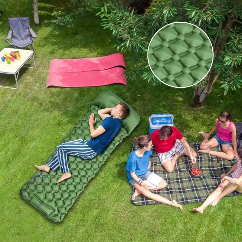 PC Inflatable Camping Pad Waterproof Camping Mattress Blow Up Sleep Pad Cam