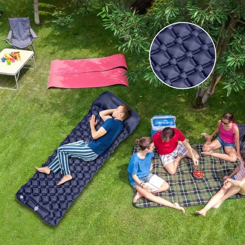 PC Inflatable Camping Pad Waterproof Camping Mattress Blow Up Sleep Pad Cam