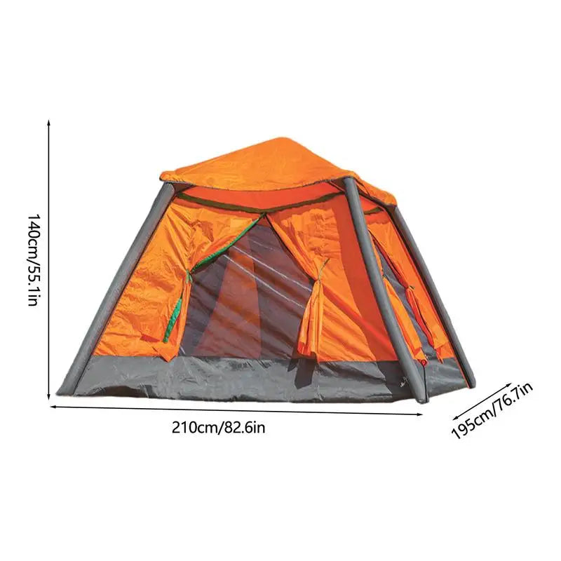 PC Inflatable Tent Automatic Waterproof 4-5 People Camping Air Tent Folding