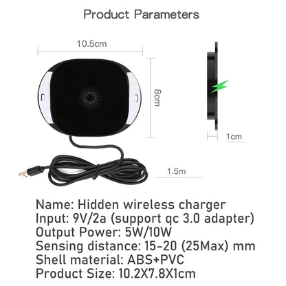 Chargeur sans fil PCInvisible True Wireless Charger Base de chargement sans fil longue distance 25 mm